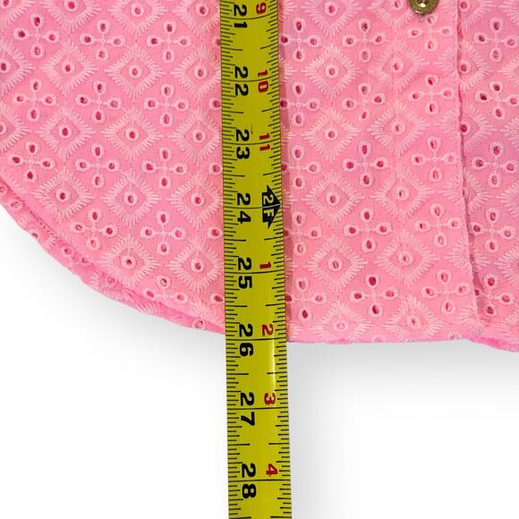 Lilly Pulitzer Sea Breeze Eyelet Button Down Top Pink Blossom Womens Size XS - Picture 12 of 12